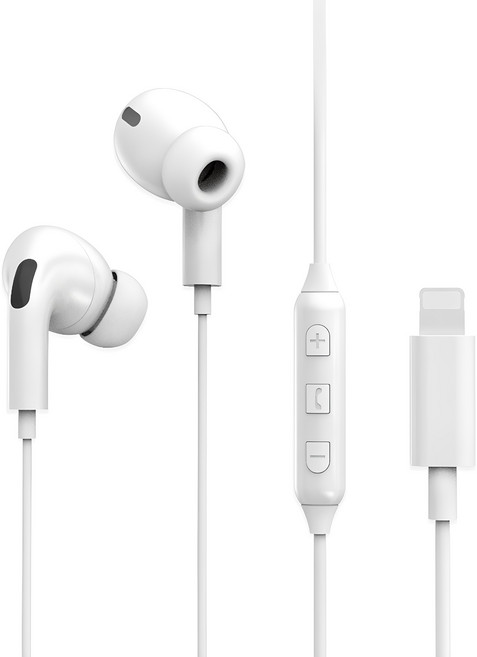 커네틱 8핀 유선 블루투스 이어폰, CDE-852WH, 화이트