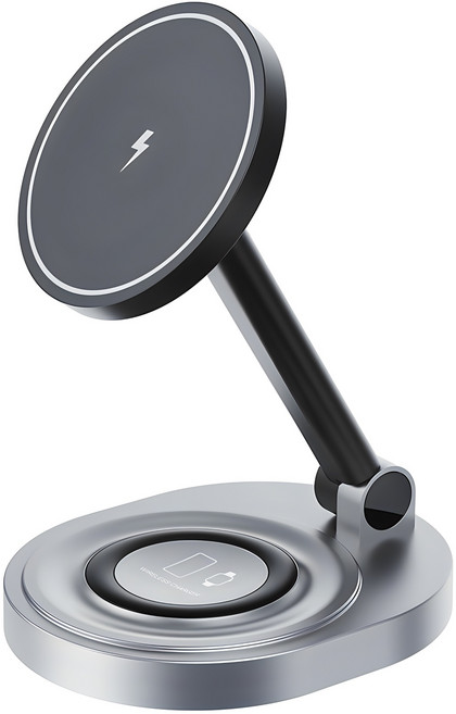 뉴에이커 3in1 맥세이프 무선충전기, 블랙, 1개