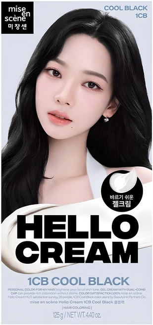 미쟝센 뉴 헬로크림 염색제, 쿨블랙, 1개 - 쿠팡