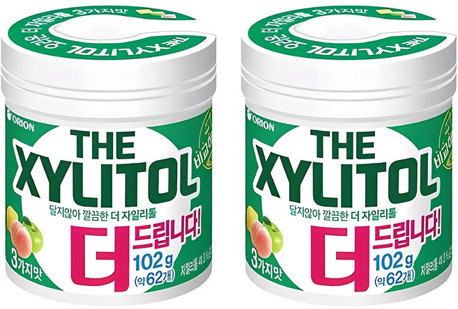 오리온 달지않아 깔끔한 더 자일리톨, 102g, 2개