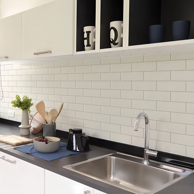 발포 직사각 타일시트지 SBHDC, 밀키