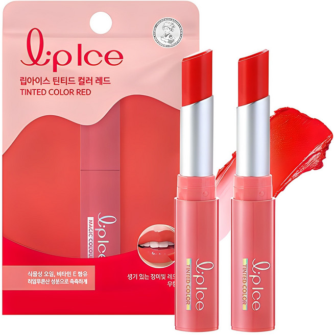 립아이스 멘소래담 틴티드 컬러 립밤, 레드, 2g, 2개