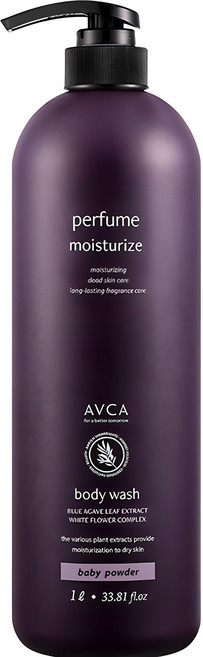 아브카 퍼퓸 바디워시 베이비 파우더향, 1L, 1개