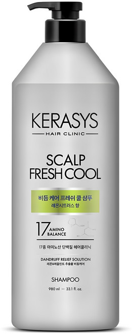 케라시스 두피 비듬케어 프레쉬쿨 단백질 샴푸 레몬시트러스향, 980ml, 1개