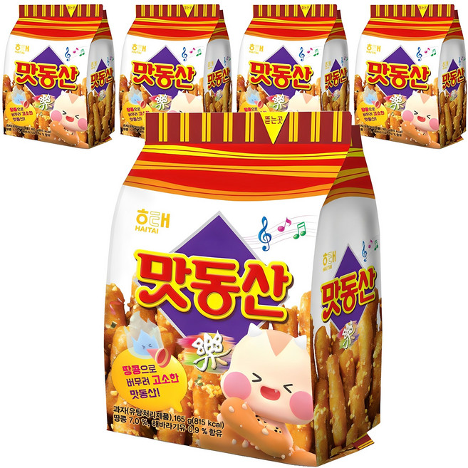 해태제과 맛동산, 165g, 5개