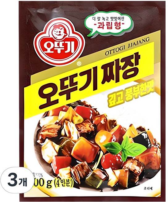 오뚜기 짜장 깊고 풍부한맛 과립형, 100g, 3개