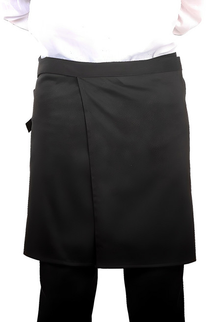 하프 랩 허리 앞치마, 블랙, 1개