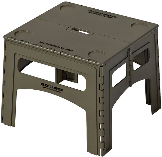 KEEP 원액션 캠핑 접이식 테이블, 카키