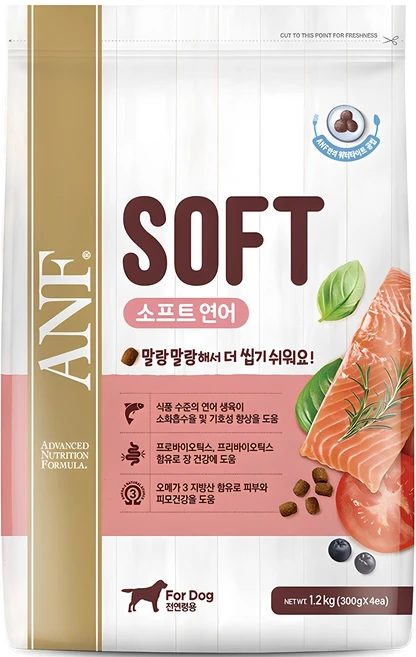 ANF 전연령용 독 소프트사료, 연어, 1.2kg, 1개 - 쿠팡