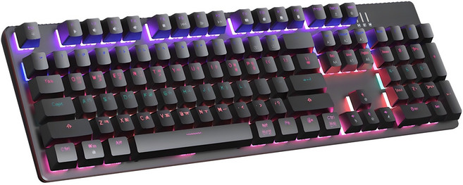 홈플래닛 레인보우 LED 기계식 게이밍 키보드, AK10, 적축, 블랙