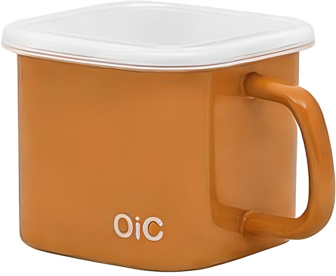 OIC 인덕션 뚜아법랑 캐니스터 앰버 옐로우 + 튀김망, 14cm, 1세트