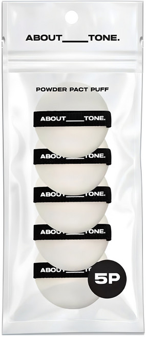 어바웃톤 파우더 팩트 퍼프 5p, 블랙, 1개