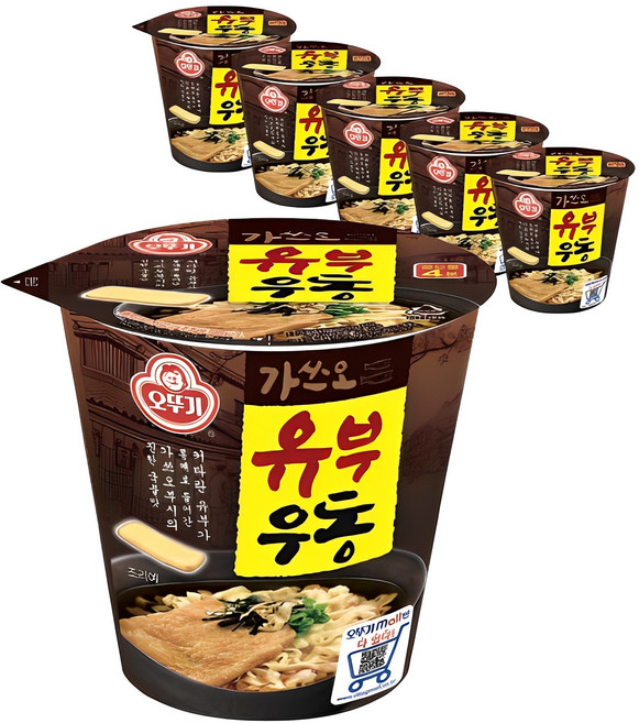 오뚜기 가쓰오 유부 우동 컵, 62g, 6개
