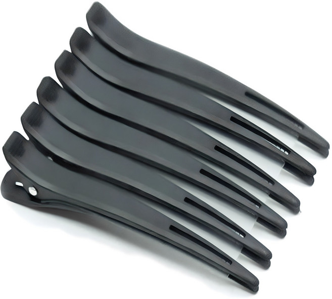 테네져 미용실 헤어집게핀 대형, 블랙, 6개