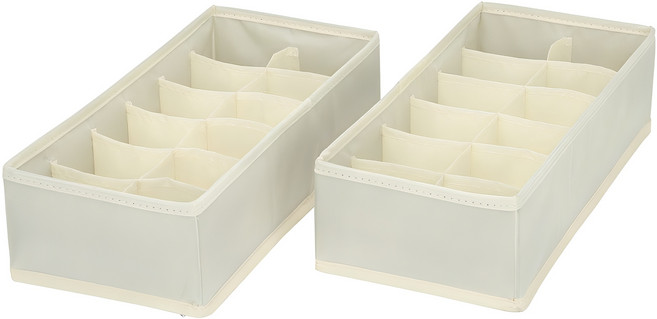 코멧 홈 프리미엄 속옷정리함 12칸 2개입, 베이지, 2개