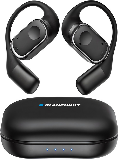 블라우풍트 AAC ENC 노이즈 캔슬링 오픈 귀걸이형 HI-FI 5.4 블루투스 이어폰, BLP-OE383K, 블랙