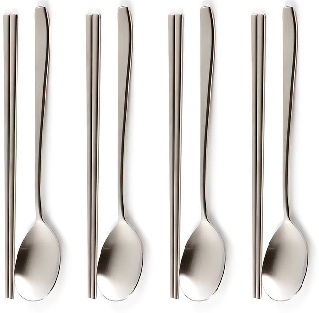 윌리브 국산 304스텐 수저세트, 스마트샤틴, 숟가락 + 젓가락, 4세트