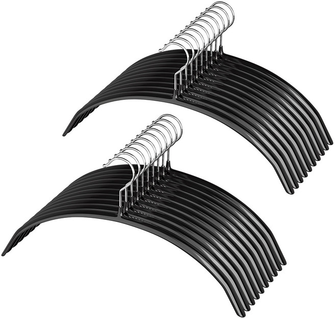 코멧 홈 논슬립 라운드 옷걸이, 블랙, 20개