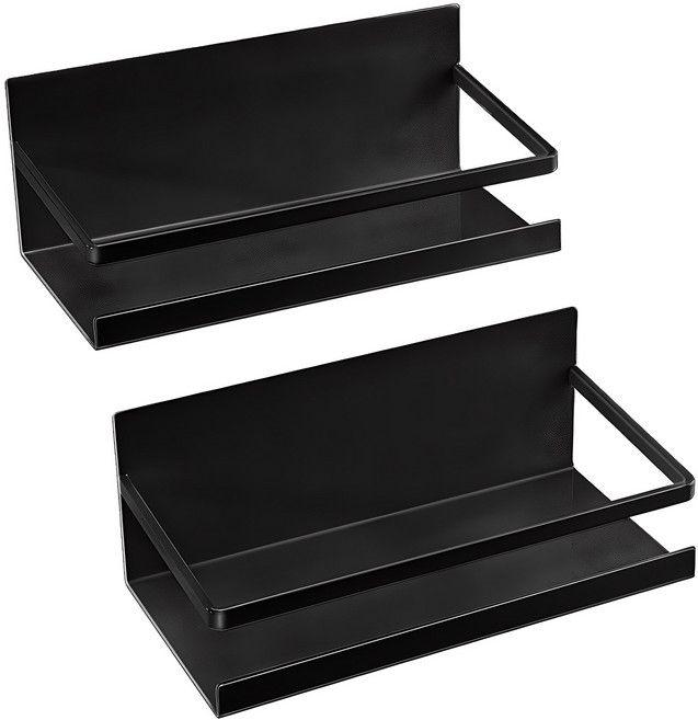 코멧 초강력 냉장고 자석 선반 2개입, 블랙