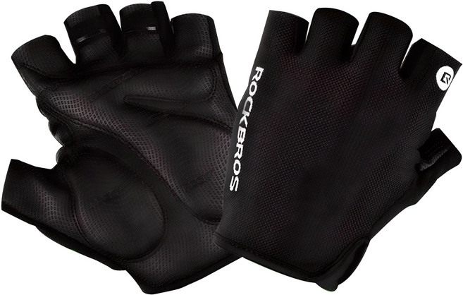 락브로스 충격 흡수 자전거 반장갑, 블랙, 1세트