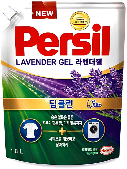 퍼실 라벤더젤 플러스 겸용 액상세제 리필, 1.8L, 1개