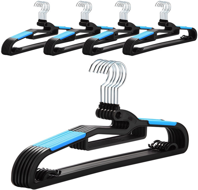 와이드 고리회전 논슬립 옷걸이, 블루, 30개