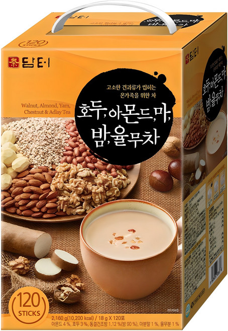 담터 호두 아몬드 마 밤 율무차, 18g, 120개입, 1개