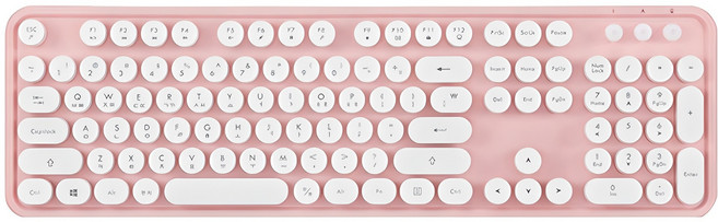 엑토 레트로 무선 일반형 키보드, 핑크, KBD-48
