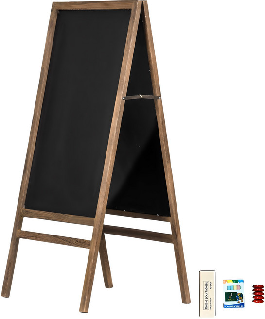 세우는간판 A형 양면 입간판 + 지우개 + 분필 12p + 자석 5p Tm_Deco, 브라운, 1세트