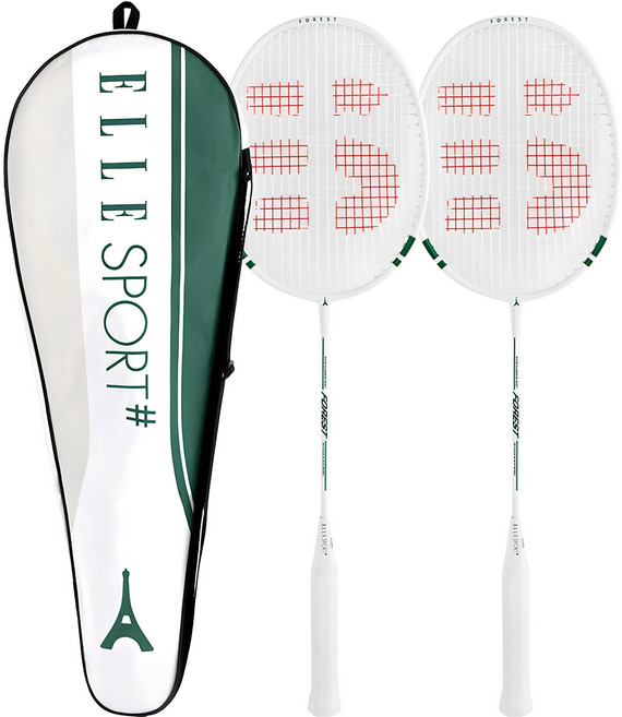 엘르 포레스트 배드민턴 라켓 2p + 풀커버 세트, 1세트