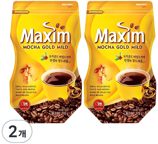 맥심 모카골드 마일드 커피믹스, 170g, 1개입, 2개