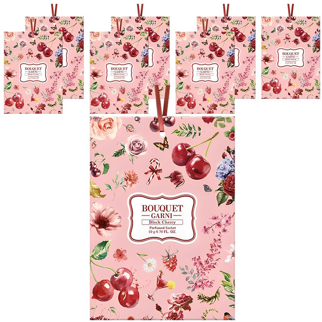 부케가르니 퍼퓸드 샤쉐 옷장방향제 본품, 10g, 8개, 블랙체리