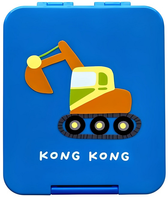 콩콩 베이비 그래픽 1단 도시락, 블루, 1개