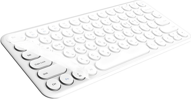 아이노트 멀티 페어링 블루투스 무선 텐키리스 키보드 + 키스킨, 화이트, X-KEY 38BT, 제조사축