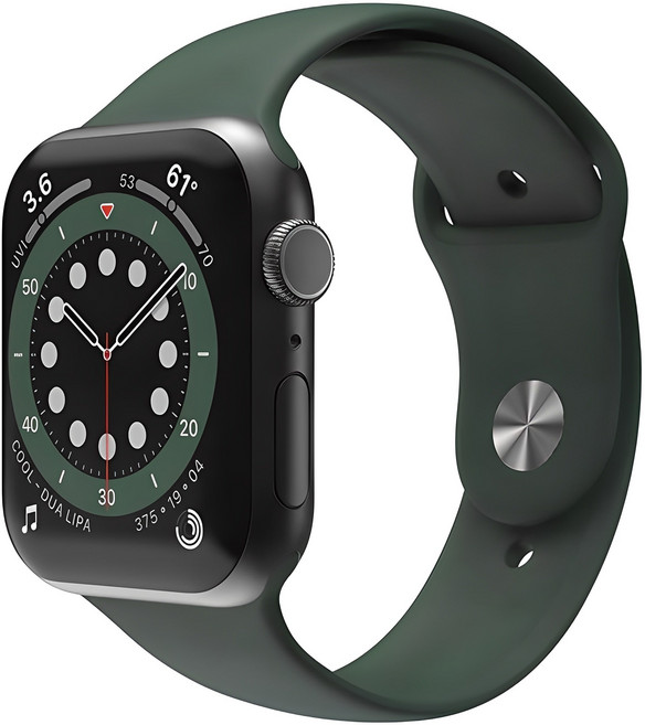 신지모루 애플워치 호환 실리콘 원버튼 스트랩, 다크그린, 1개