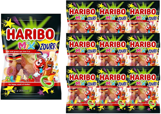 하리보 믹스 사우어 젤리, 80g, 10개