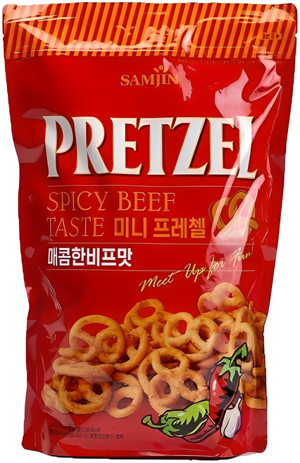 삼진 미니 프레첼 매콤한 비프맛, 300g, 1개