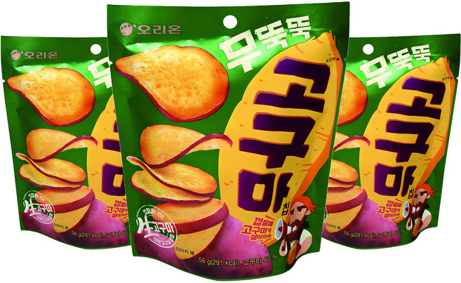 오리온 무뚝뚝 고구마칩, 56g, 3개