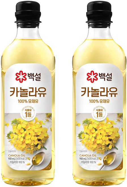 백설 카놀라유, 900ml, 2개