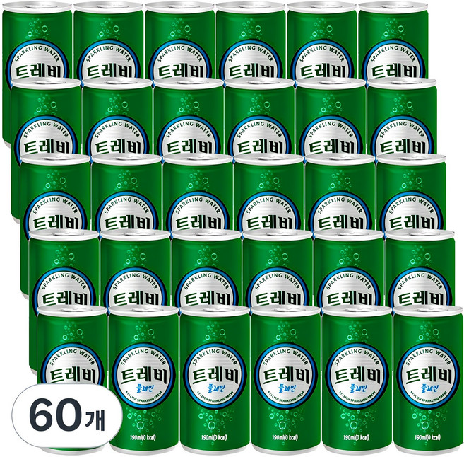 트레비 탄산수 플레인, 190ml, 60개