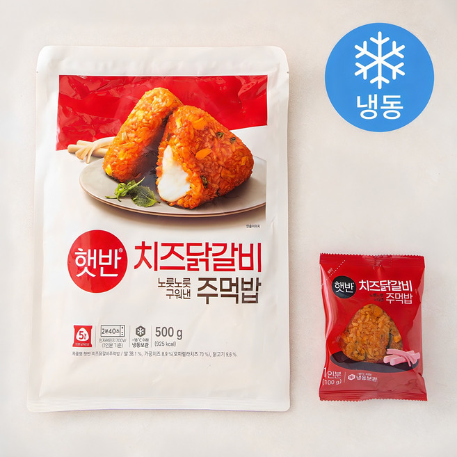 햇반 치즈닭갈비 주먹밥 (냉동), 500g, 1개