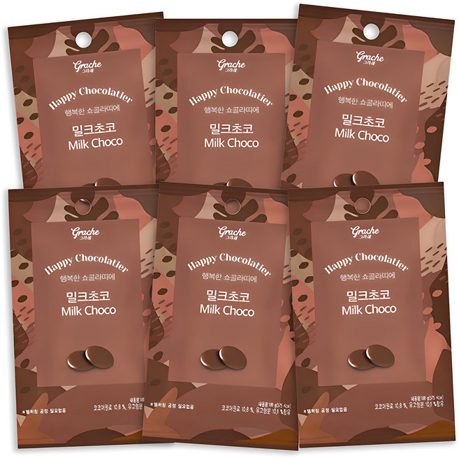 행복한쇼콜라띠에 밀크초코, 100g, 6개