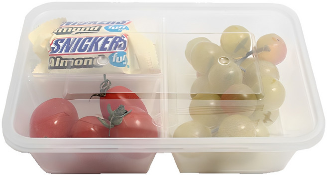 피크닉하우스 내열 S 3칸 일회용 도시락 본체 + 뚜껑, 10개, 1세트