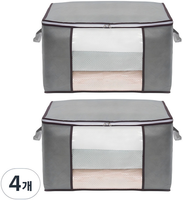 코멧 홈 패브릭 이불 케이스 60L, 그레이, 4개