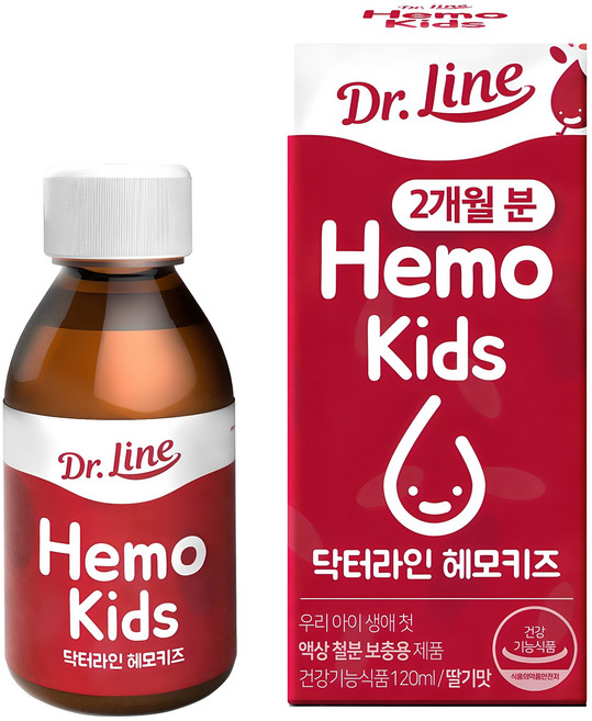닥터라인 헤모키즈 맛있는 딸기맛 유아철분제, 120ml, 1개