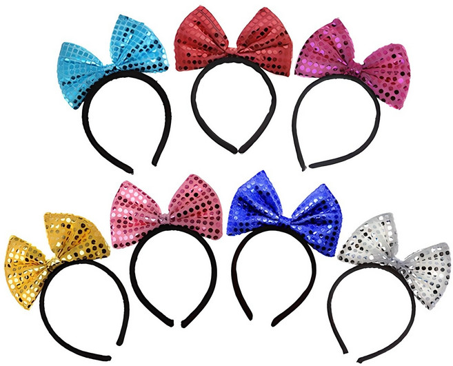 파티공구 뉴 큐티 리본 머리띠, 혼합색상, 7개