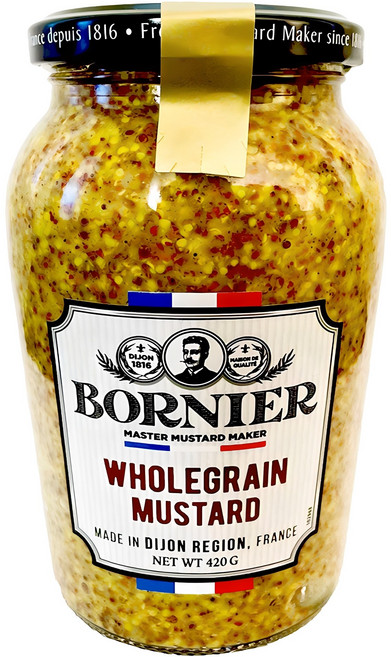 BORNIER 全穀芥末籽醬, 420g, 1個