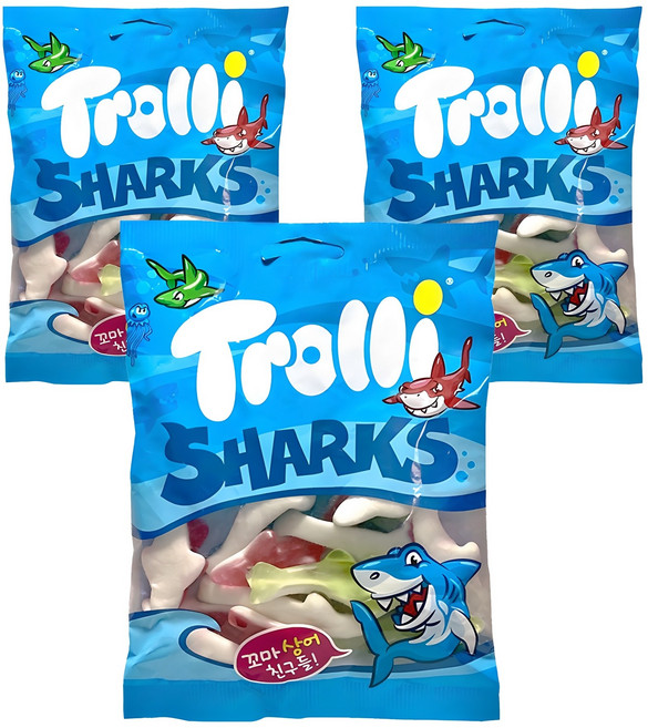 트롤리 상어모양 젤리, 100g, 3개
