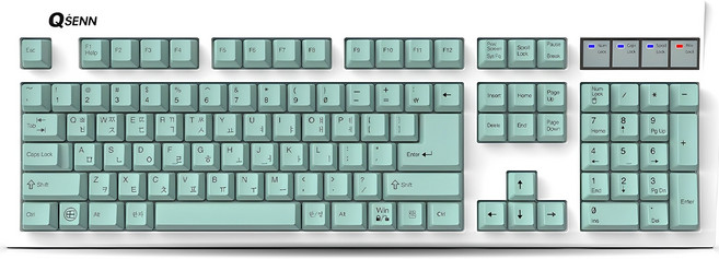 큐센 USB 게이밍 유선 일반형 키보드, 민트, SEM-DT35