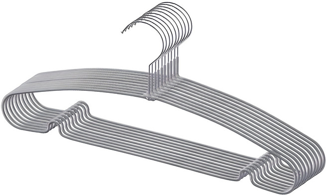 코멧 코팅 논슬립 옷걸이, 그레이, 10개